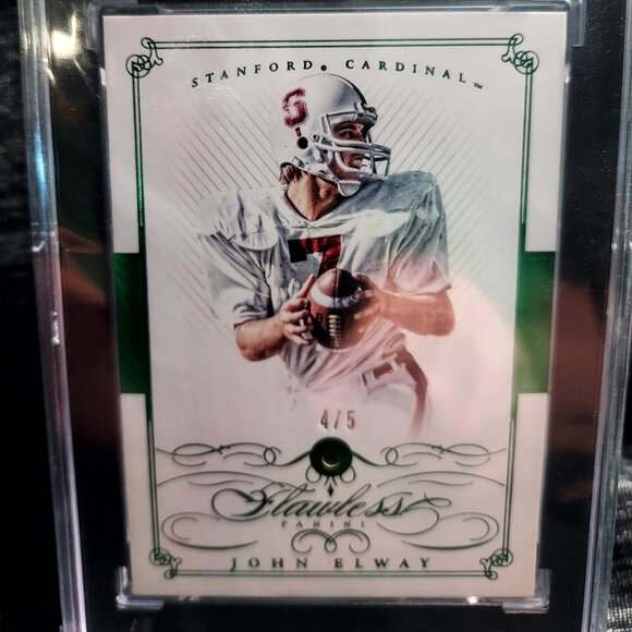 John Elway 2015 Panini National Treasures Flawless Emerald /5 SGC 9.5 Mint+ - Picture 2 of 2